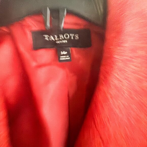 Talbots Brick Red Wool Blend Classic Blazer 14P - Picture 4 of 5